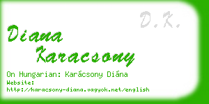 diana karacsony business card